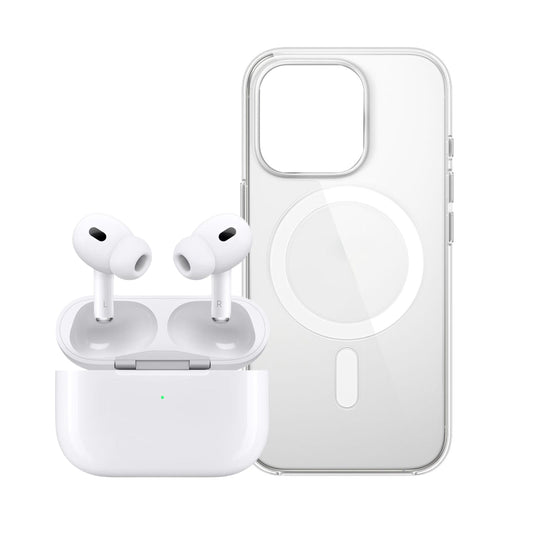 AirPods Pro 2 OEM (Cancelación de ruido real) & Funda Mag Safe Transparente